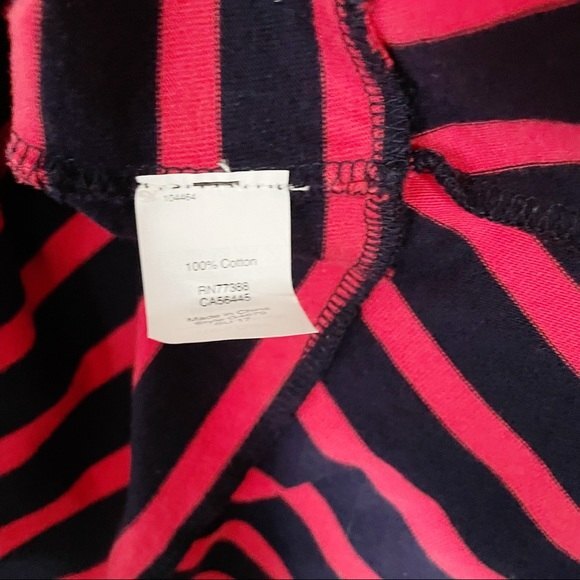 J. Crew Peplum Top Striped Short Sleeve Red & Blue Shirt Size XS Nautical Preppy - Picture 7 of 8